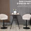 2 tabourets de bar pivotants réglables beiges Siège pivotant à 360 °, tissu semblable au lin, base en acier stable, hauteur de 25,5 po à 31,75 po, capacité de 220 lb pour 2 sièges, lin beige - réglable 31,75 po, chaise, robuste