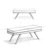 Chanelle 48"W Tweed Fabric Mid-Century Modern Ottoman Bench with Flared Tapered Legs-439086626