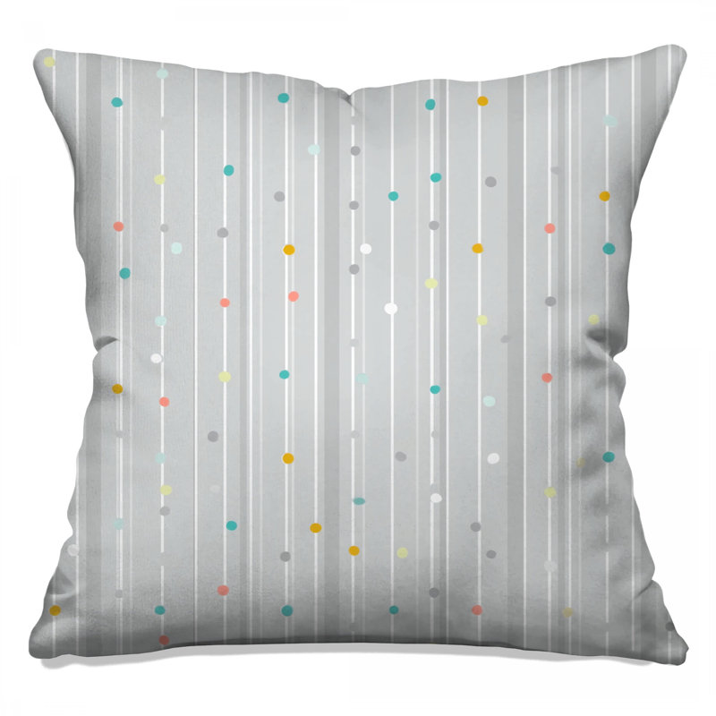 Coussin décoratif à pois, 26 po x 26 po