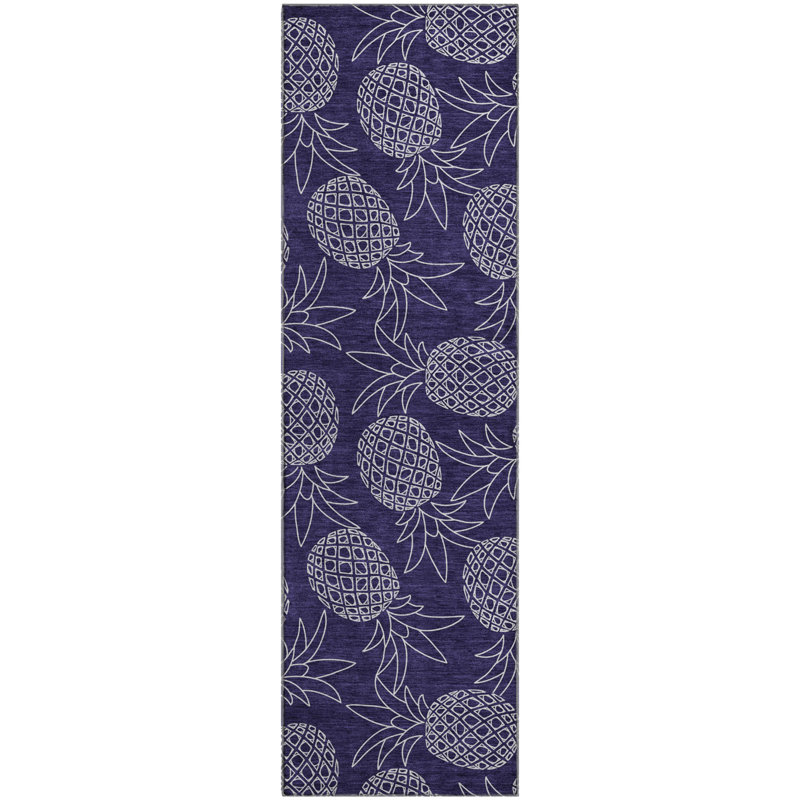 Premium Machine Washable Chiekezi AMF161 Blue Rug, Runner 2'3" x 7'6"