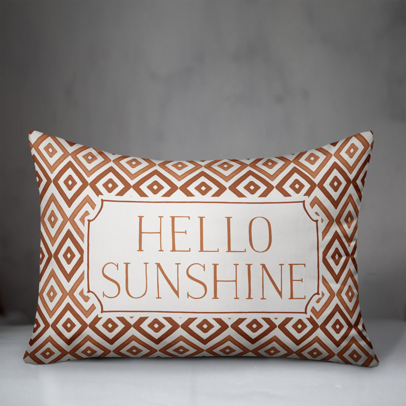 Housse de coussin rectangulaire d'extérieur Hello Sunshine, Orange