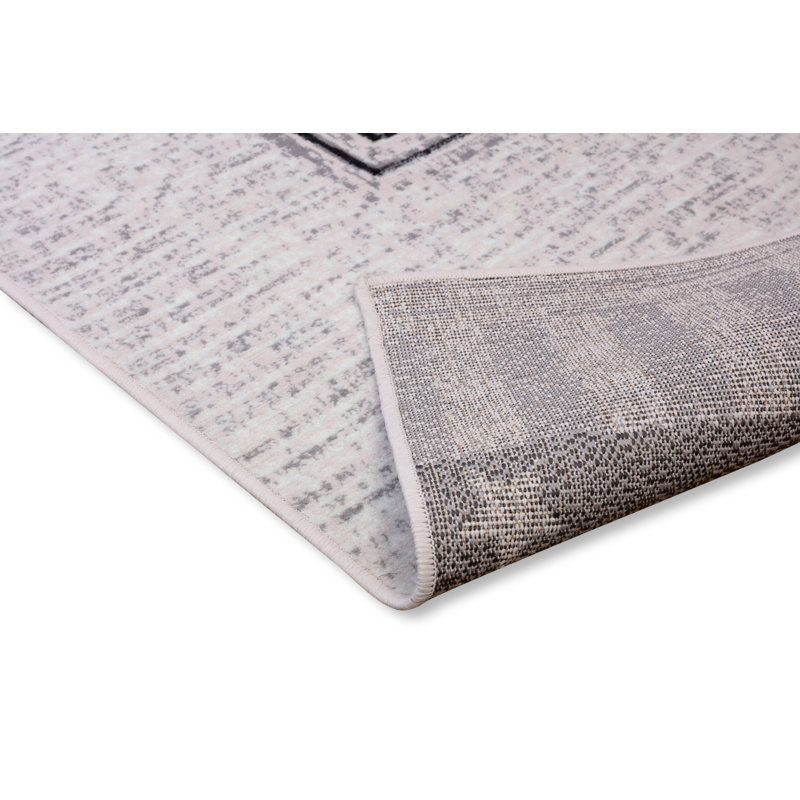 Tapis gris, ivoire et pêche Mcmiller, Rectangle 2 pi x 4 pi