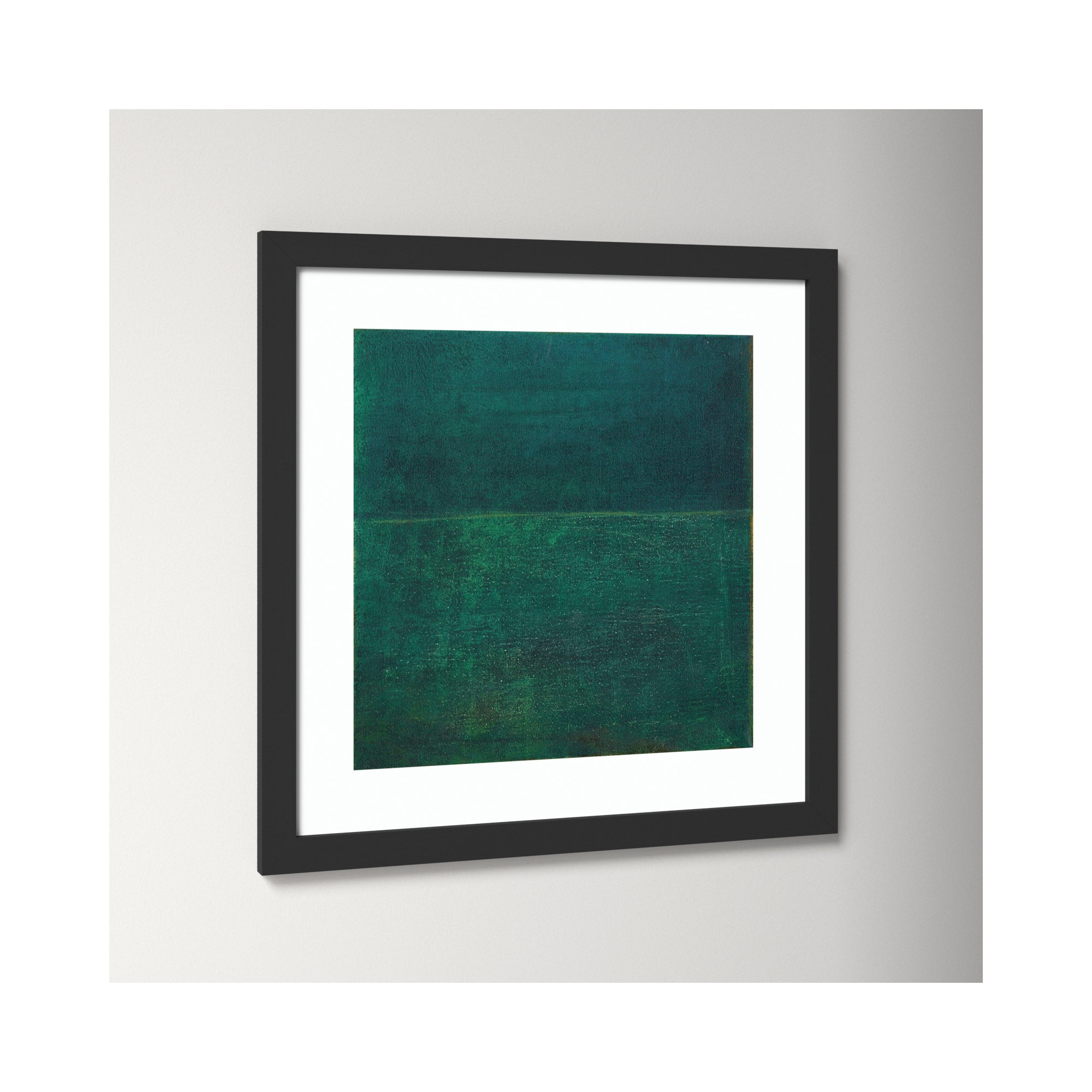 Green Zen I by Jodi Fuchs, 18.12" H x 18.12" W x 0.88" D, Black Framed Paper