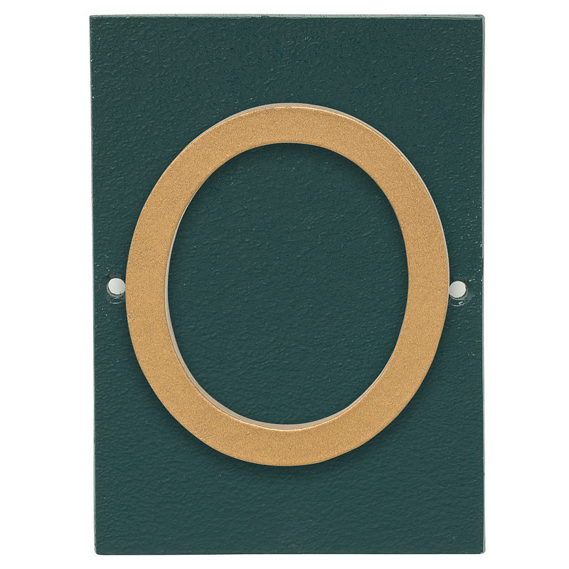 Plaque d’adresse murale sur 1 ligne flottante, Vert forêt, Or, Oui