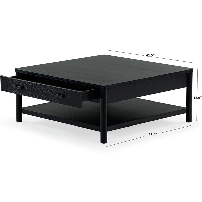 Table basse noire à 1 tiroir Couture Collection Jaylessa