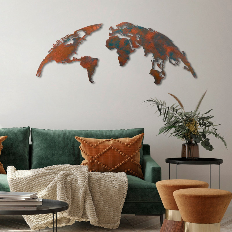 Accessoire mural décoratif en métal peint à la main, 59 po x 59 po | 100% métal, épaisseur: 0,06 pouce | Variations de couleurs uniques, légères à 0,8 lb | Parfait pour la décoration intérieure et la touche artistique dans n'importe quelle pièce