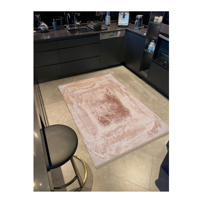 Machine Washable South Collection Beige Theme Abstract Classical Patterned Creative Modern Decorative Area Rug