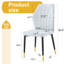 Grey Comfortable Dining Chairs With Fashionable Curved Design And Metal Legs Stylish Comfort Seat Cushion-116933556