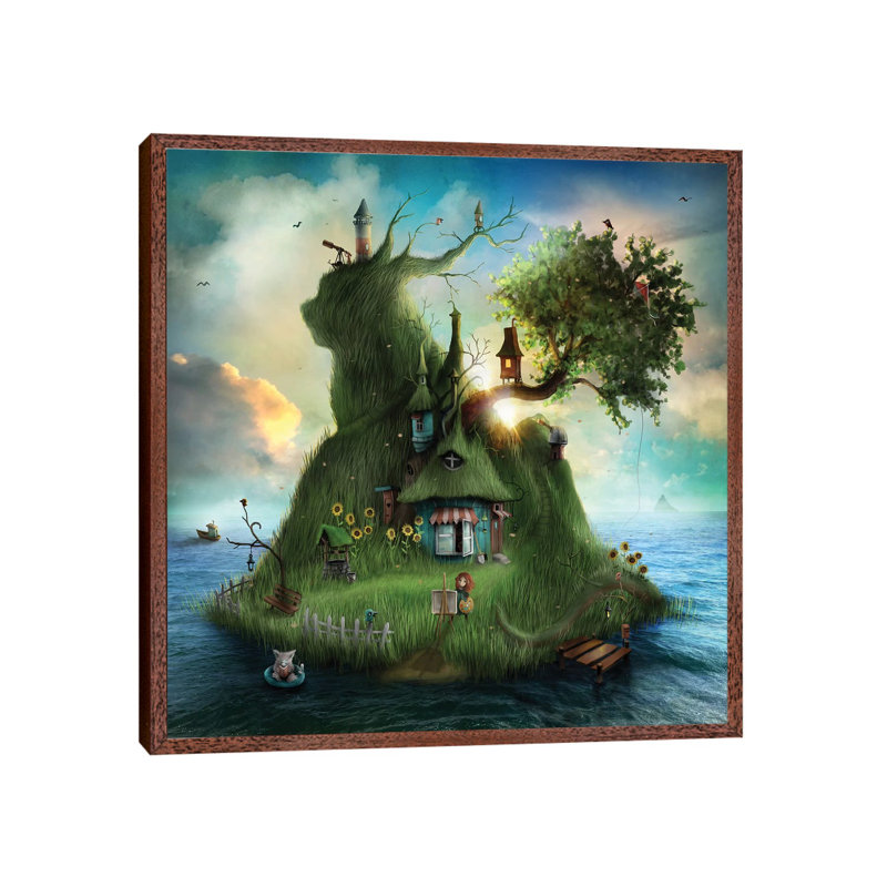 Sommaren by Alexander Jansson - Print on Canvas, 45.72 cm H x 45.72 cm W, Classic Brown Wood Framed