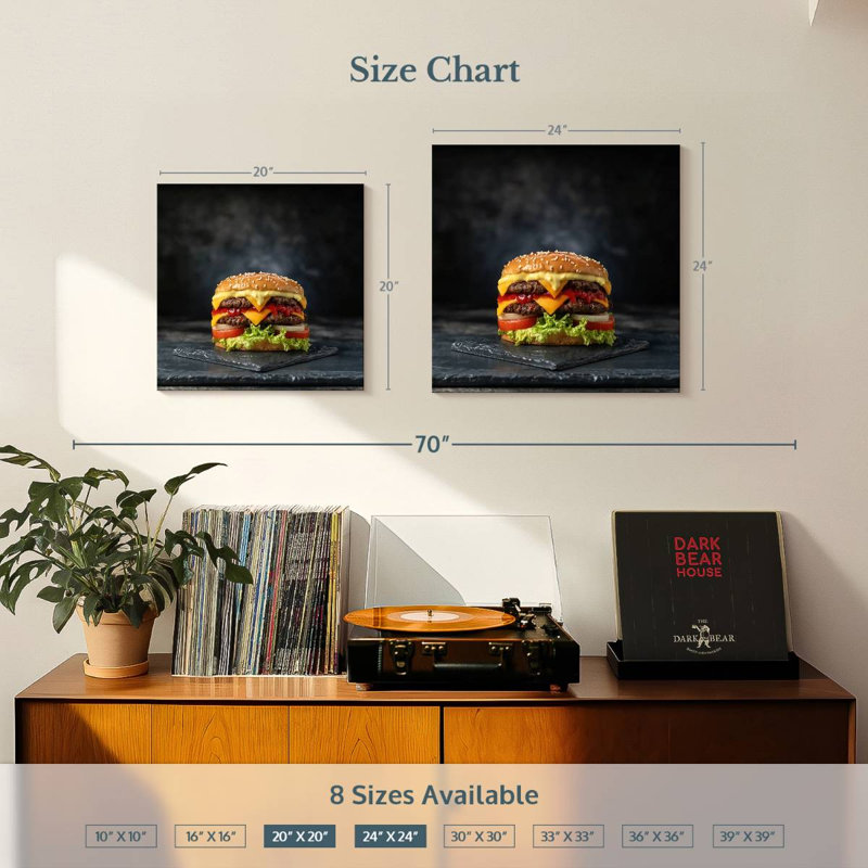 Yarlin Double Layer Cheeseburger, 24" H x 24" W