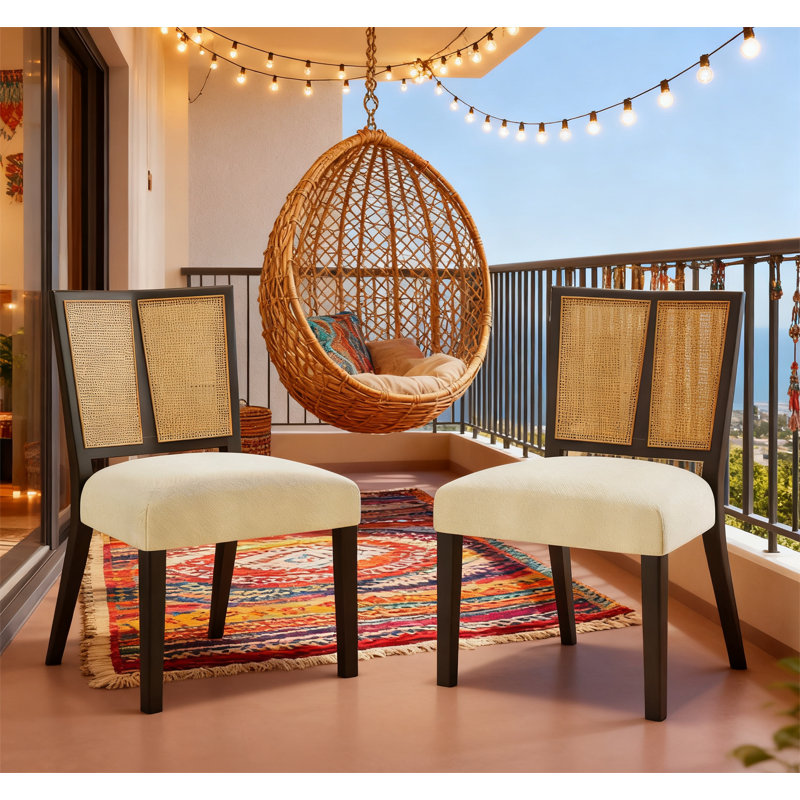 Chaise en rotin sans accoudoirs, Marron foncé