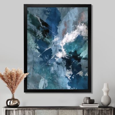 Blue Sturdy Guardians Accented With White - Abstract Painting Canvas Prints, Blue Abstract Wall Art