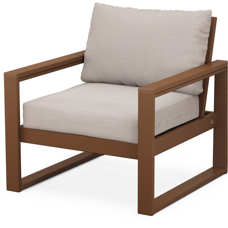 Fauteuil club EDGE, Brun épicé / acajou