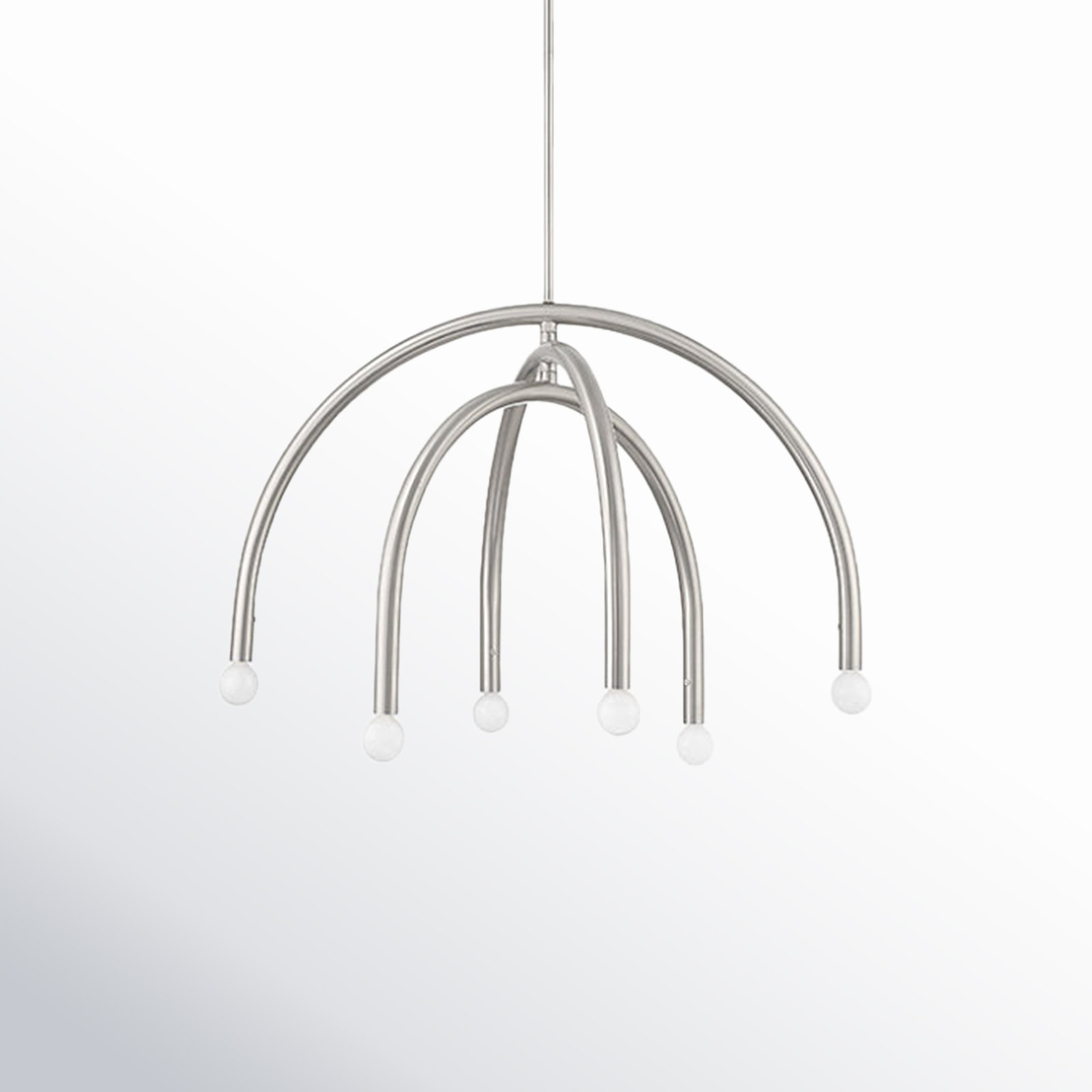 Yula 6 - Light Dimmable Chandelier, Brushed Nickel