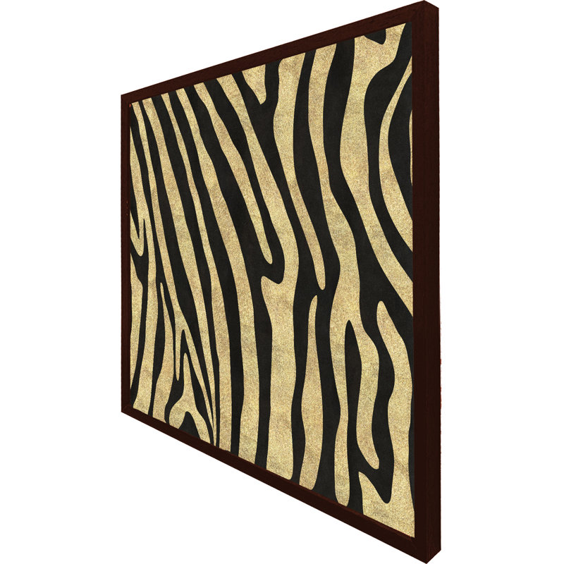 Gilgo Golden Zebra - Single Picture Frame Print, 51cm H x 51cm W x 4cm D, Brown Framed