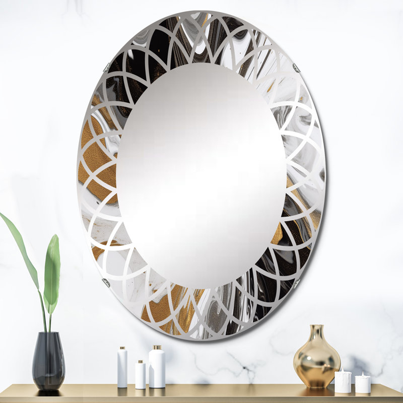 Delphine - Miroir mural moderne ovale, 36 po x 24 po