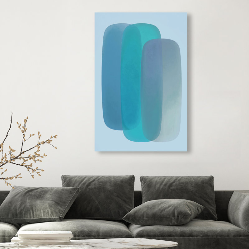 Teal Gradients Print by Oliver Gal, 15"H x 10"W, Gallery Wrapped