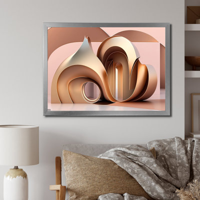 "Architecture of the future" rose et or sur toile