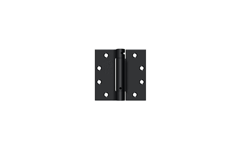 Deltana DSH45U1B 4-1/2" x 4-1/2" Spring Hinge, UL Listed in Paint Black, Paint Black