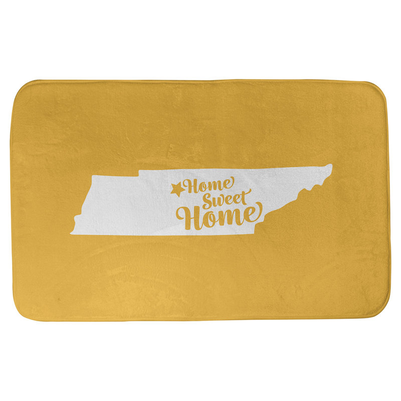 Memory Foam Non-Slip Bath Rug, 17" W x 21" L, Yellow