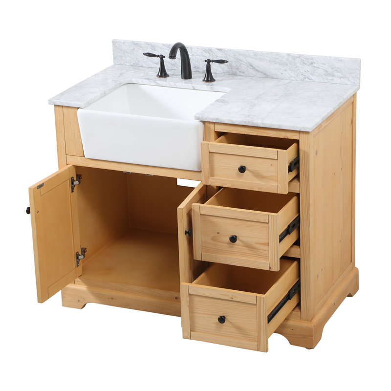 Ensemble de meuble-lavabo simple 42 po Pardue, Bois naturel