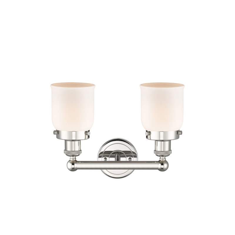 Éclairage pour meuble-lavabo à 2 lumières à intensité variable Corralitos, Blanc mat, Nickel poli