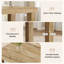 Îlot de cuisine avec tablette de rangement, table de préparation de ferme de 55 po avec grand plateau de table épais et espace pour les jambes, bois naturel