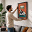 Resting Cow Indoors Modern - Framed Print-567935864-567935870