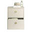 Classeur latéral de couleur beige, offrant un rangement efficace pour les documents de format lettre et légal, finition gris moderne, fonction de verrouillage, tiroirs pleine extension lisses, surface supérieure, dimensions compactes,
