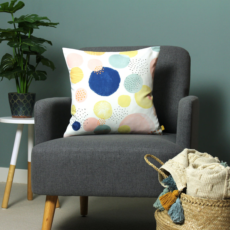 Dottol Polka Dots Square Throw Cushion