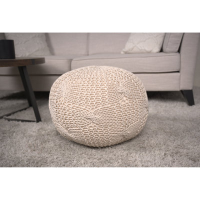 Pouf rond en coton Bordeaux