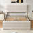 Braya Luxury Upholstered Platform Sleigh Bed With 2 Large Wood Drawers Storage,Beige,Queen-1913656065