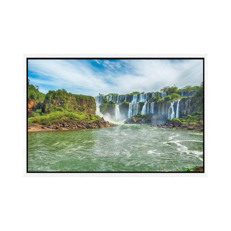 Iguazu Falls I by Mark Paulda - Print on Canvas, White Framed, 66.04 cm H x 45.72 cm W