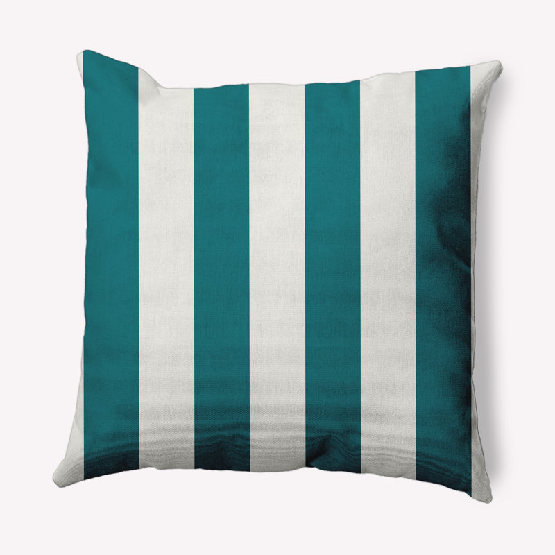 Coussin Stripe, 16 po x 16 po, Bleu sarcelle océanique