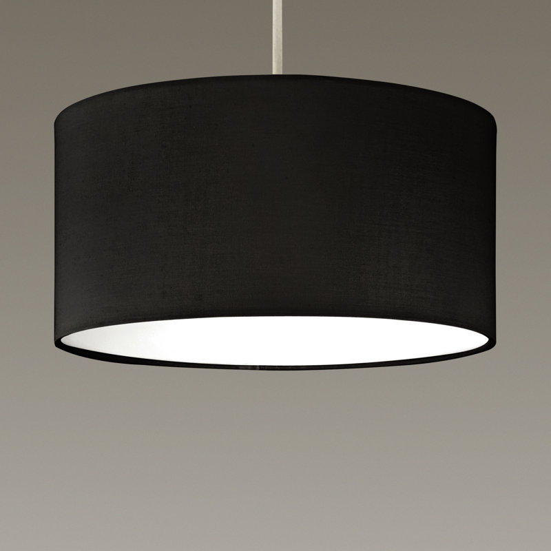 Lucia 15cm H Cotton Drum Lamp Shade ( Uno ), Black