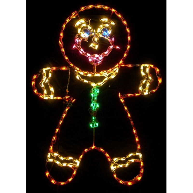 Figurine lumineuse de Noël en pain d'épice
