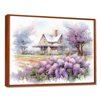 Mauve et gris lilas à la ferme - lilas, art mural encadré