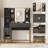 Modern Vanity Desk with Mirror & Lights, Adjustable 3 Lighting Modes Makeup Vanity Table with Stool, Charging Station, Drawers, Cabinet & Open Shelves for Bedroom-1110159801