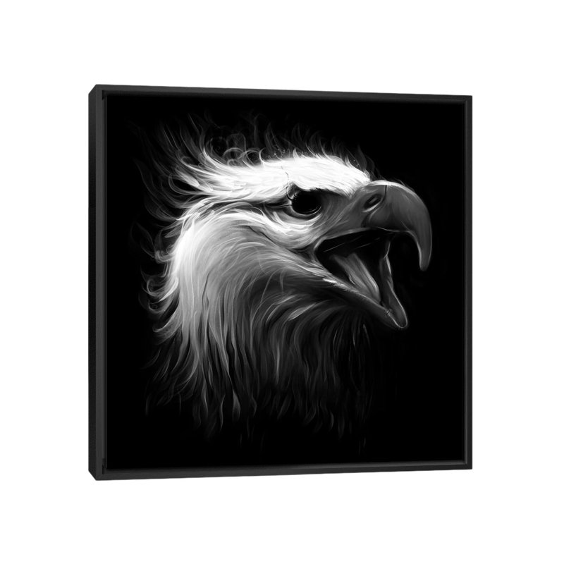 «Eagle Eye», impression sur toile tendue, H 18 po x l 18 po x P 1,5 po, Toile encadrée noire, Pas de tapis