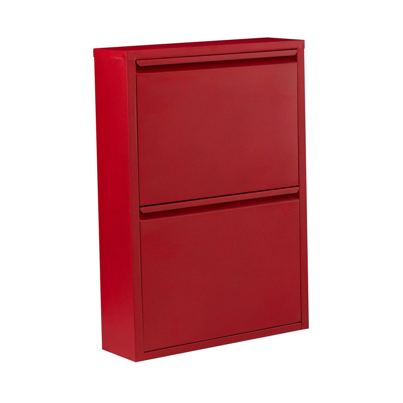 4 Pair Shoe Storage Cabinet, Red