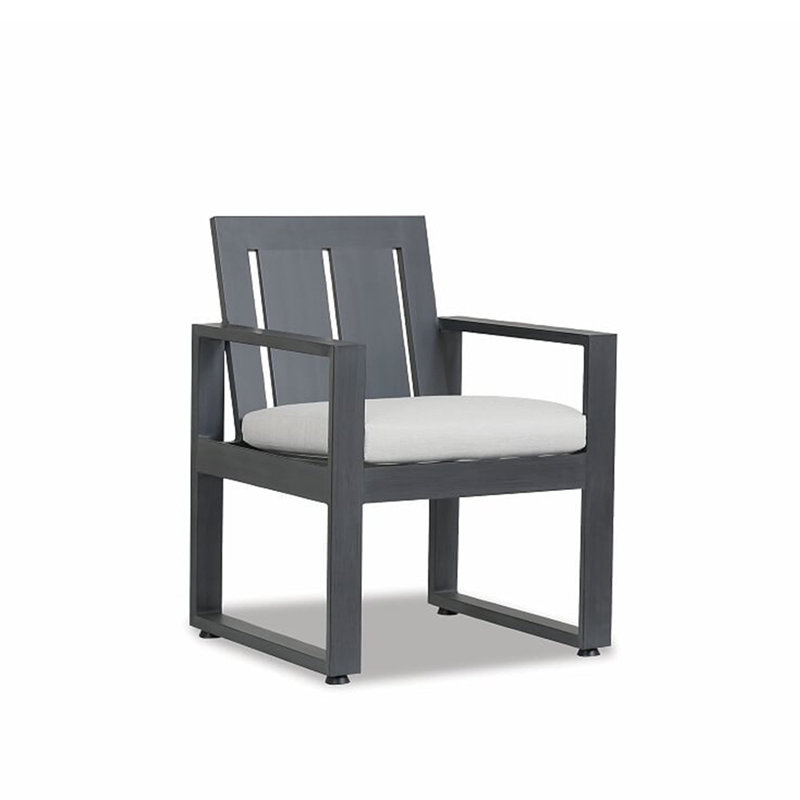 Chaise de patio avec coussin Georgie, Argent coulé Sunbrella®