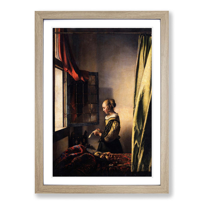 Johannes Vermeer - Single Picture Frame Painting, Oak