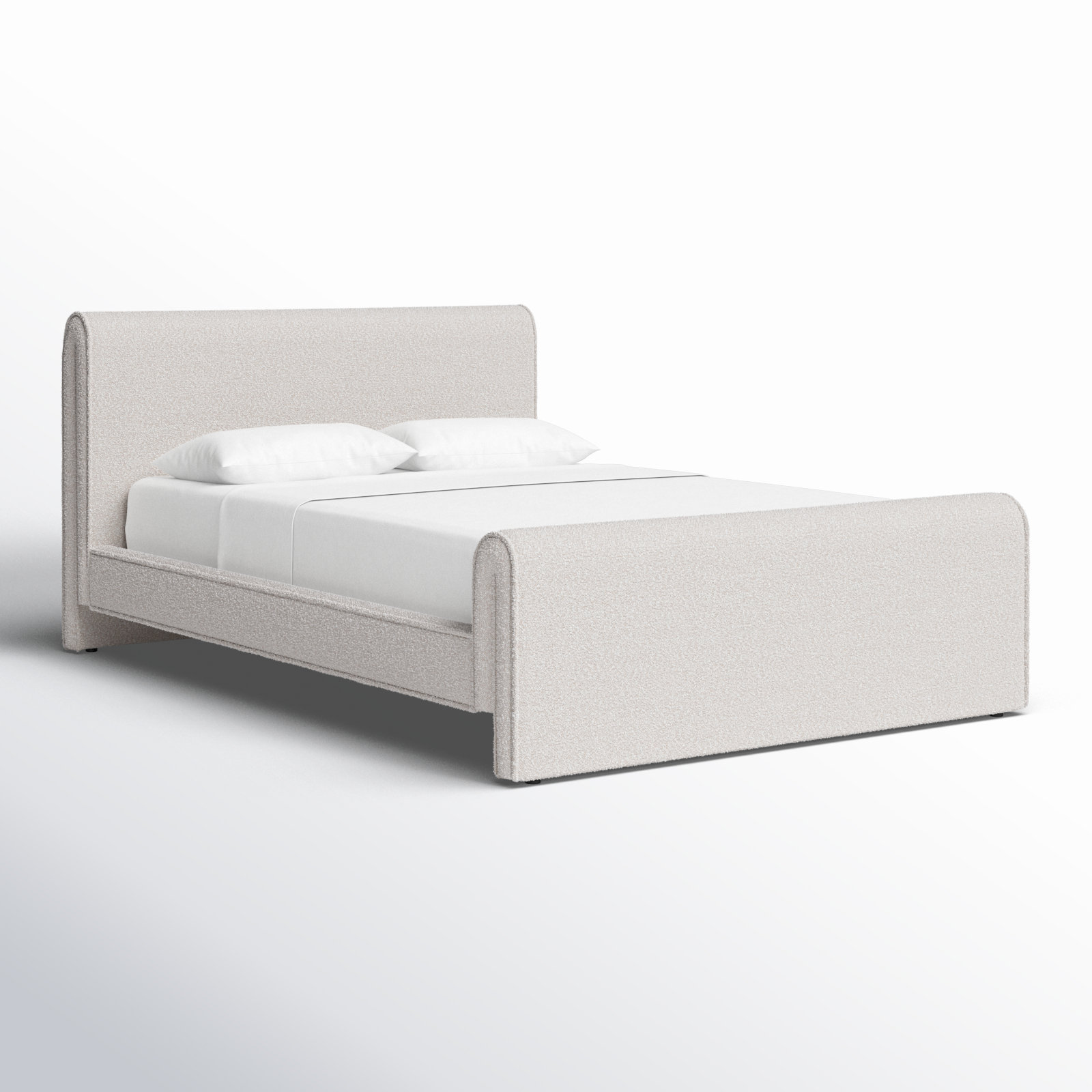 Chaylin Upholstered Bed, Queen, Cream Boucle Fabric