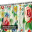 Rideau de douche imperméable à motif floral avec 12 crochets-180684458