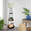 Lampe sur pied à 3 niveaux avec lampe E26 62,99 po et abat-jour en lin noir