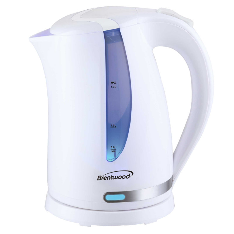Bouilloire électrique blanche sans fil Brentwood, Blanc