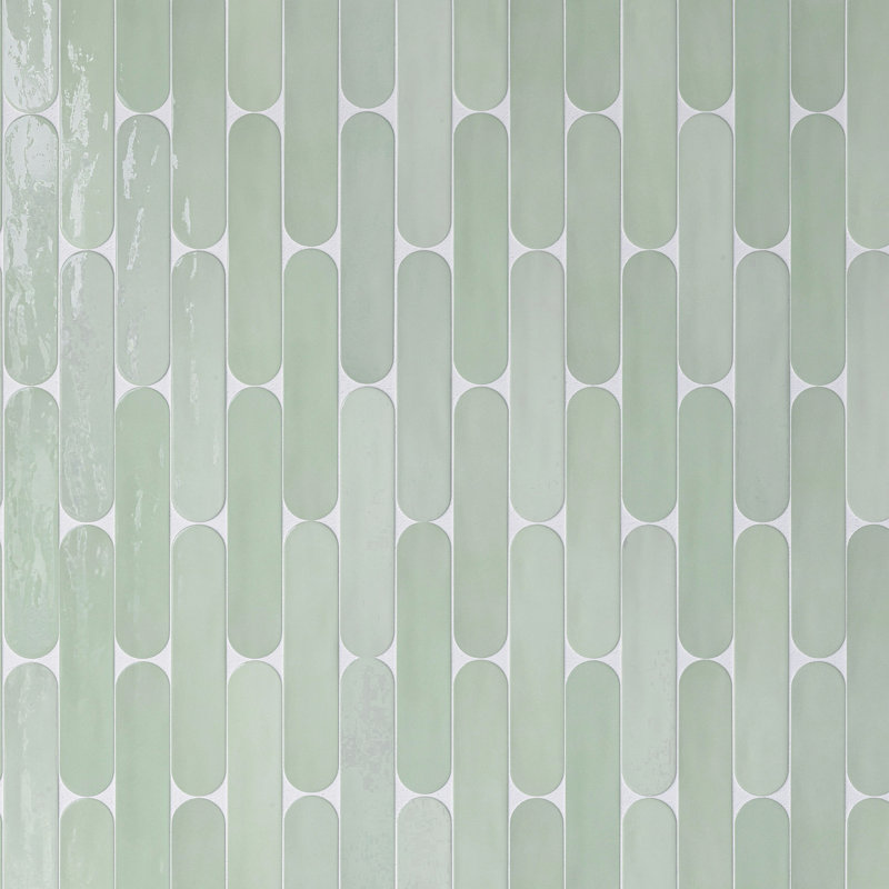 Supreme Tile Metropolitan 1.97 in. X 9.85 in. Polished Ceramic Subway Wall Tile, Verde Geen