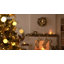  Couronne de Noël pré-éclairée de 20 pouces pour la porte d'entrée avec lumières, élégante couronne de la Saint-Valentin avec boules de Noël or champagne pour centre de table, décoration de fête de mariage