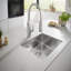 Eurocube® Pull Out Single Handle Kitchen Faucet with SilkMove® and with Accessories-18944084