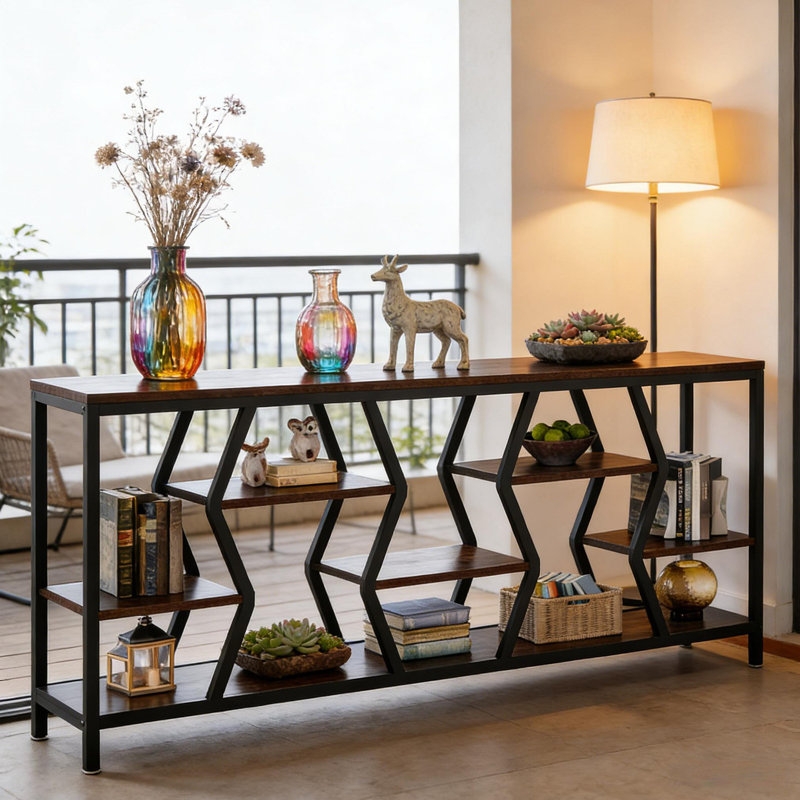 Table de canapé durable, console pratique, table de rangement généreuse